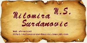 Milomira Surdanović vizit kartica